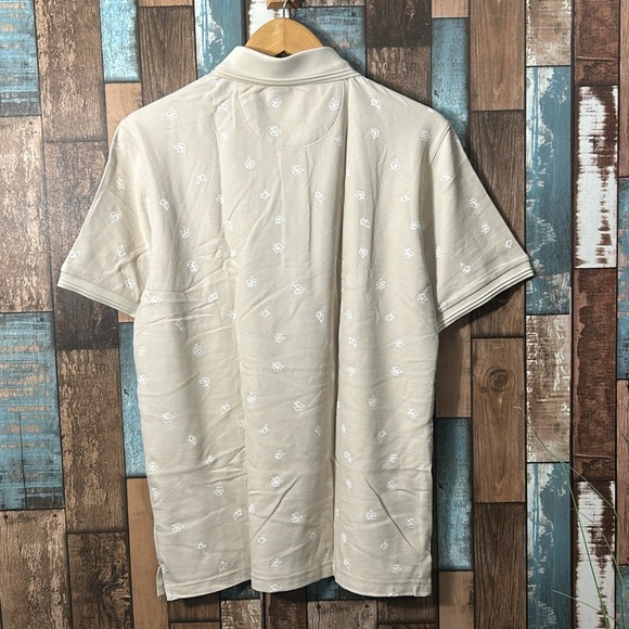👕 Veboon Mens medium cream cotton flex polo shirt - Picture 13 of 15